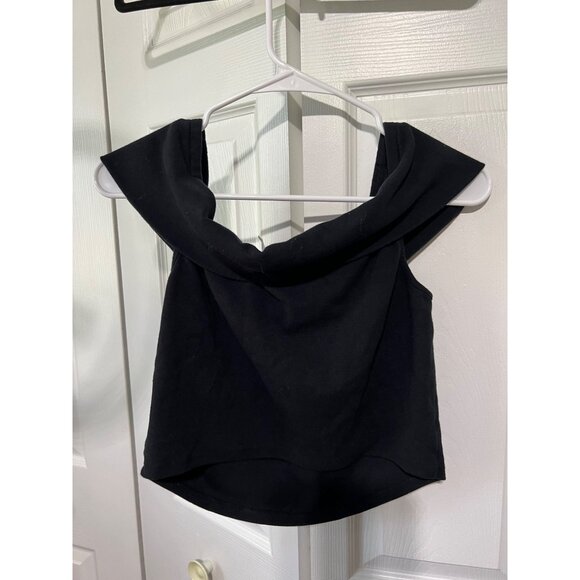 Free People Black Cowl Neck Sleeveless Crop Top - Picture 3 of 8